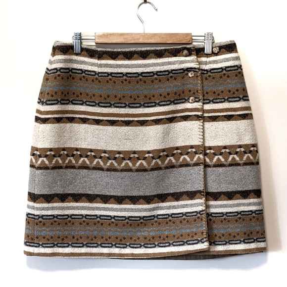 Vintage Dresses & Skirts - Vintage wool wrap skirt union made southwestern one of a kind sz M/L